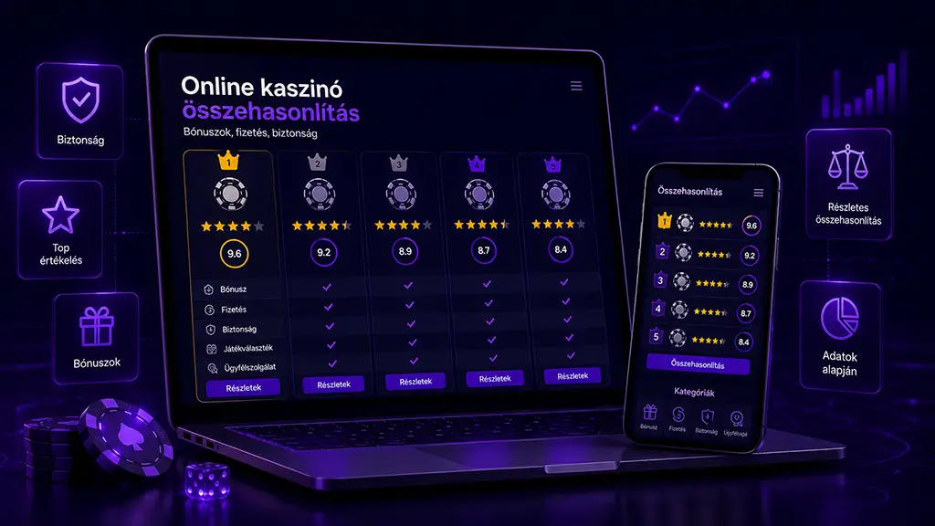 online kaszinó oldalak összehasonlítása értékelési szempontok alapján